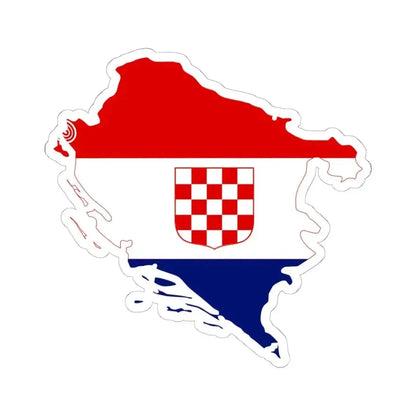 Flag-map of Independent State of Croatia 1941-1944 (Croatia) STICKER Vinyl Kiss-Cut Decal 6 Inch White - The Sticker Space