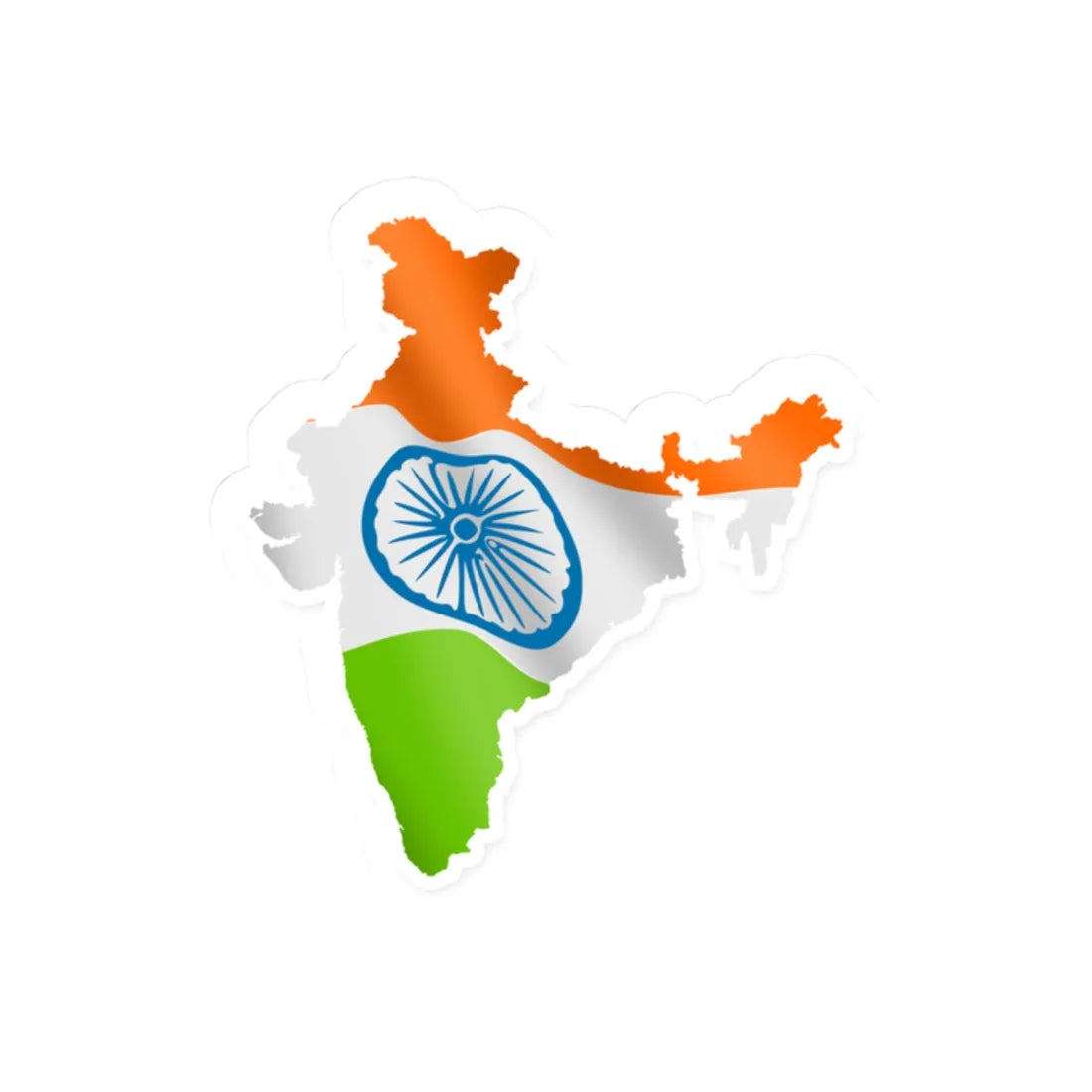 Flag map of India (India) STICKER Vinyl Kiss-Cut Decal 2 Inch White - The Sticker Space