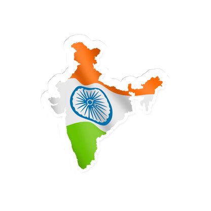 Flag map of India (India) STICKER Vinyl Kiss-Cut Decal 4 Inch White - The Sticker Space