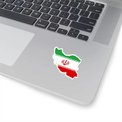Flag-map of Iran precise boundaries (Iran) STICKER Vinyl Kiss-Cut Decal - The Sticker Space