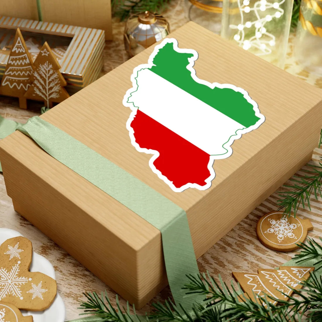 Flag-map of Iran tricolour (Iran) STICKER Vinyl Kiss-Cut Decal - The Sticker Space