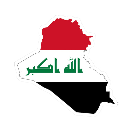 Flag-map of Iraq (Iraq) STICKER Vinyl Kiss-Cut Decal 2 Inch White - The Sticker Space