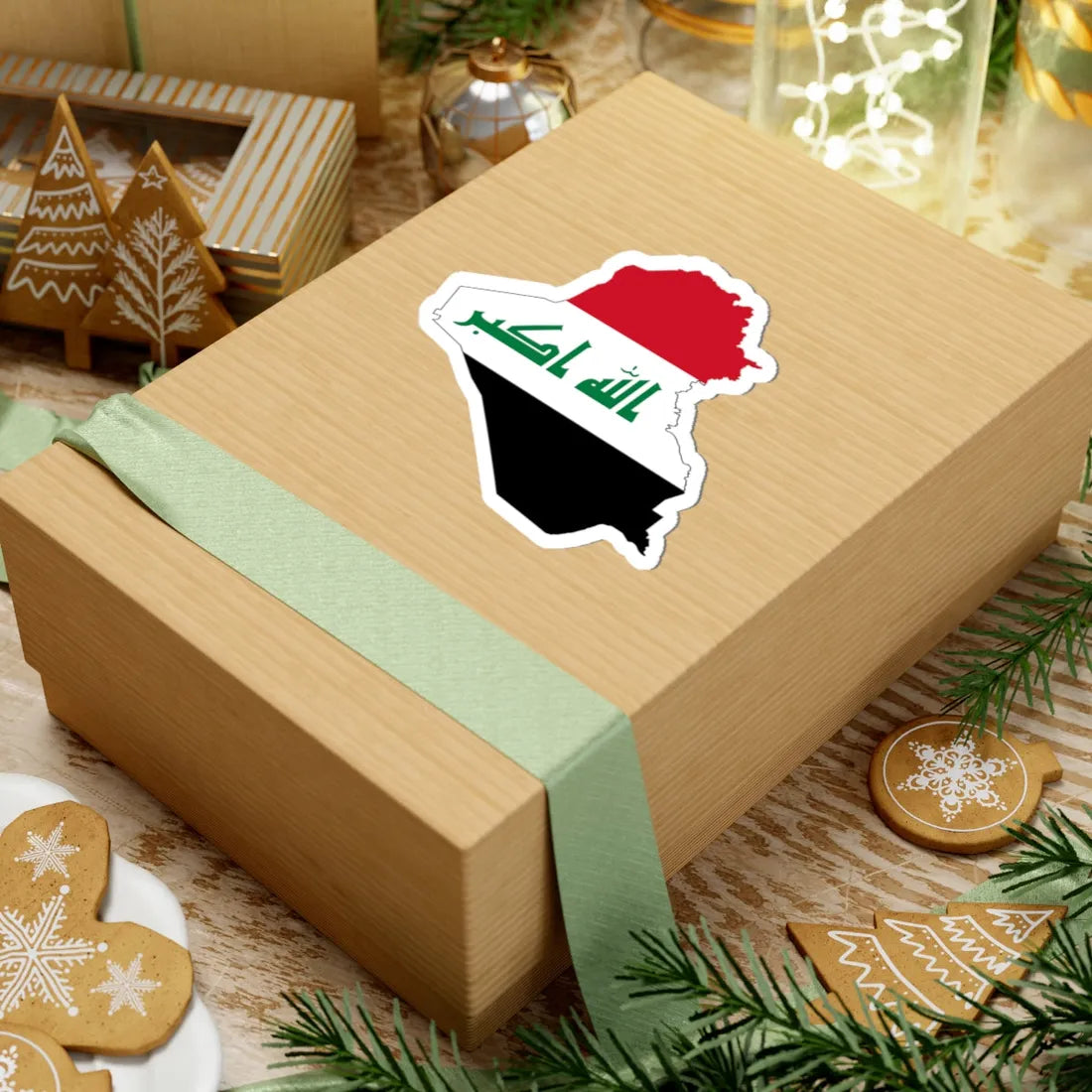 Flag-map of Iraq (Iraq) STICKER Vinyl Kiss-Cut Decal - The Sticker Space