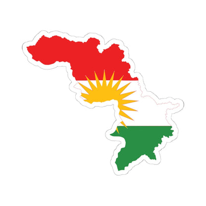 Flag-map of Iraqi Kurdistan (Iraq) STICKER Vinyl Kiss-Cut Decal 6 Inch White - The Sticker Space