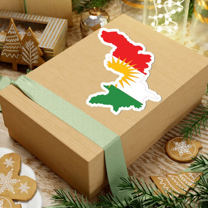 Flag-map of Iraqi Kurdistan (Iraq) STICKER Vinyl Kiss-Cut Decal - The Sticker Space