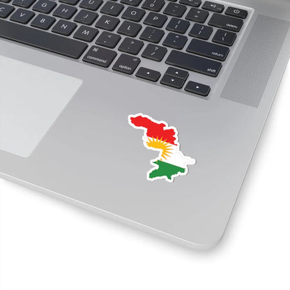 Flag-map of Iraqi Kurdistan (Iraq) STICKER Vinyl Kiss-Cut Decal - The Sticker Space