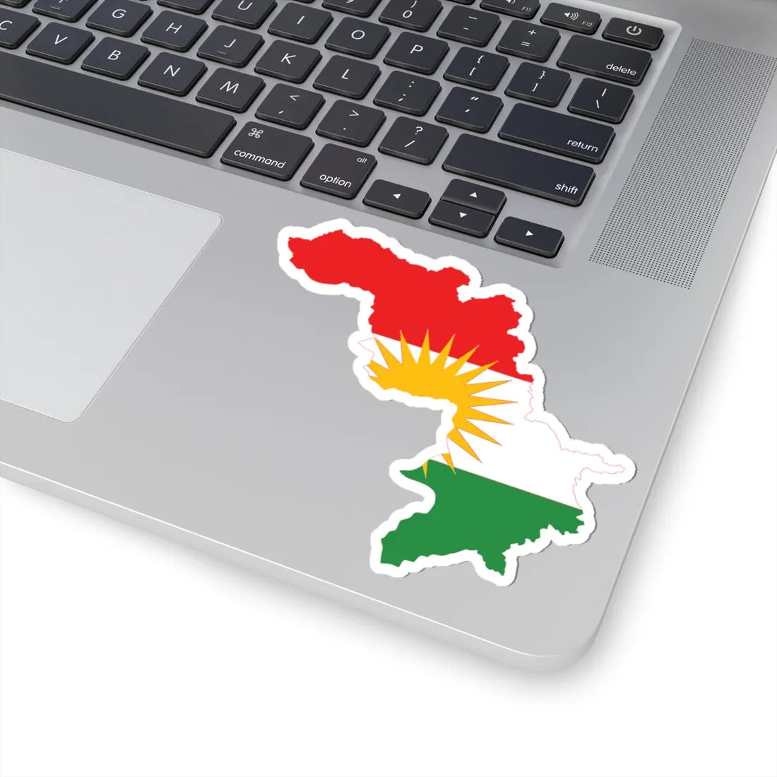 Flag-map of Iraqi Kurdistan (Iraq) STICKER Vinyl Kiss-Cut Decal - The Sticker Space