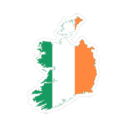 Flag-map of Ireland (Ireland) STICKER Vinyl Kiss-Cut Decal 4 Inch White - The Sticker Space