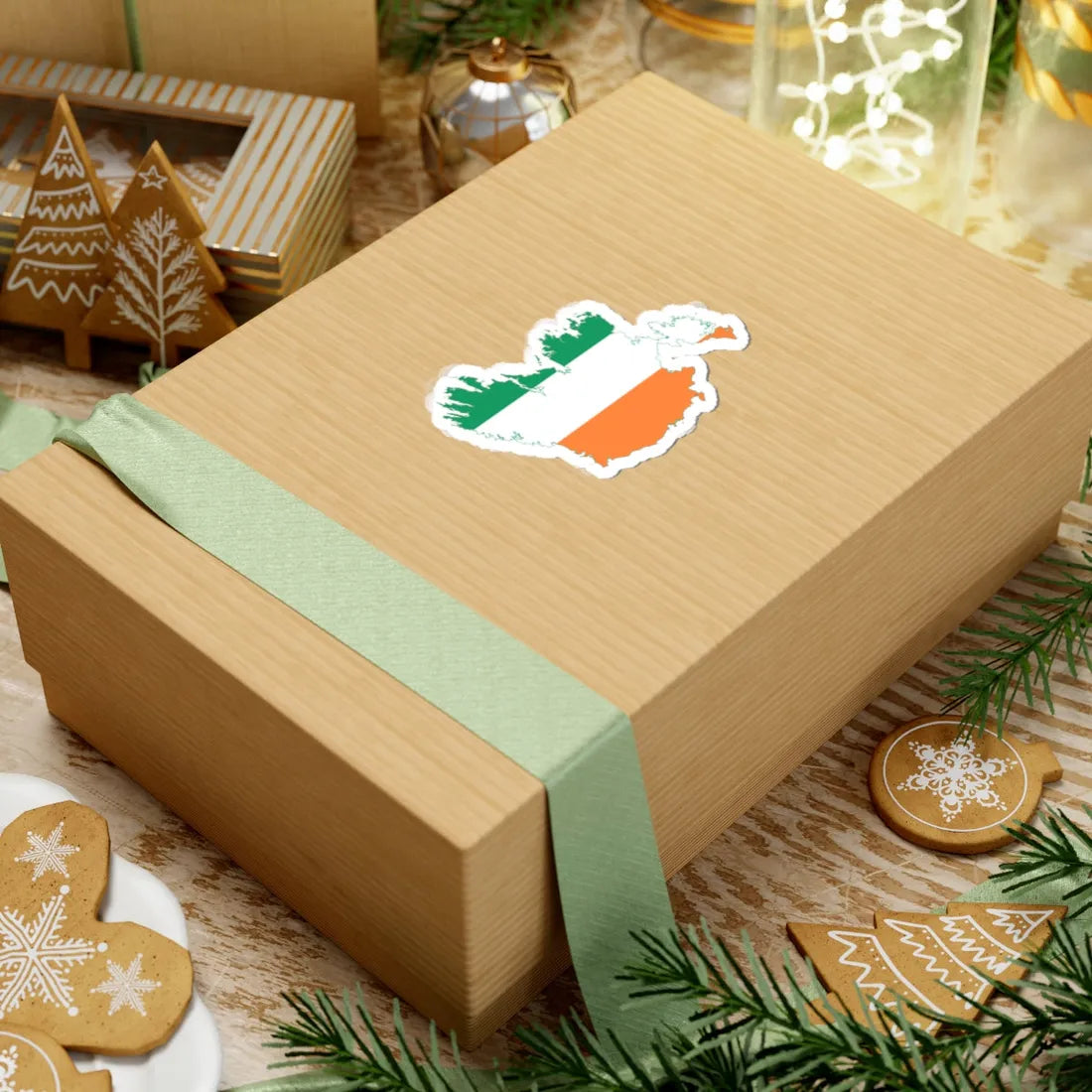 Flag-map of Ireland (Ireland) STICKER Vinyl Kiss-Cut Decal - The Sticker Space