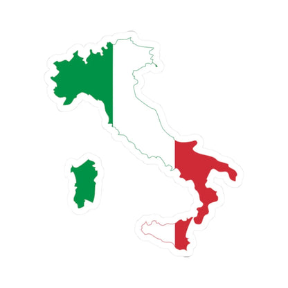 Flag map of Italy (Italy) STICKER Vinyl Kiss-Cut Decal 2 Inch White - The Sticker Space