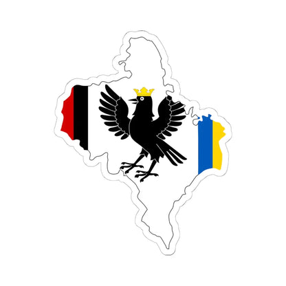 Flag-map of Ivano-Frankivsk Oblast (Ukraine) STICKER Vinyl Kiss-Cut Decal 6 Inch White - The Sticker Space