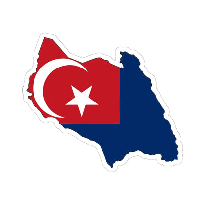 Flag map of Johor (Malaysia) STICKER Vinyl Kiss-Cut Decal 6 Inch White - The Sticker Space
