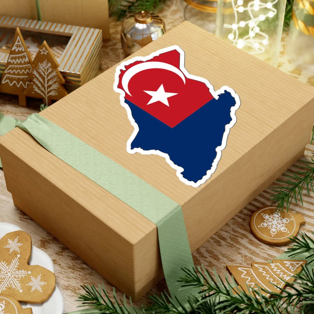 Flag map of Johor (Malaysia) STICKER Vinyl Kiss-Cut Decal - The Sticker Space