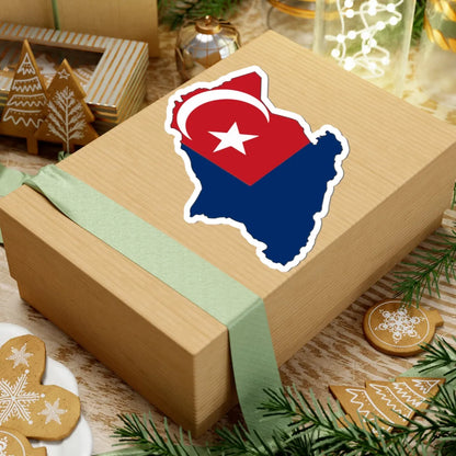 Flag map of Johor (Malaysia) STICKER Vinyl Kiss-Cut Decal - The Sticker Space