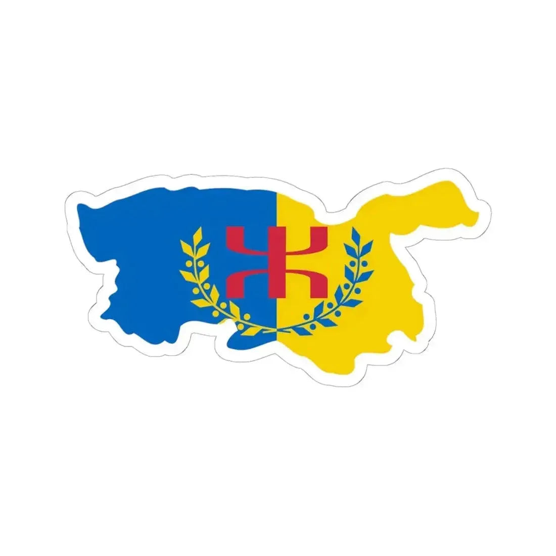Flag-map of Kabylia (Algeria) STICKER Vinyl Kiss-Cut Decal 6 Inch White - The Sticker Space