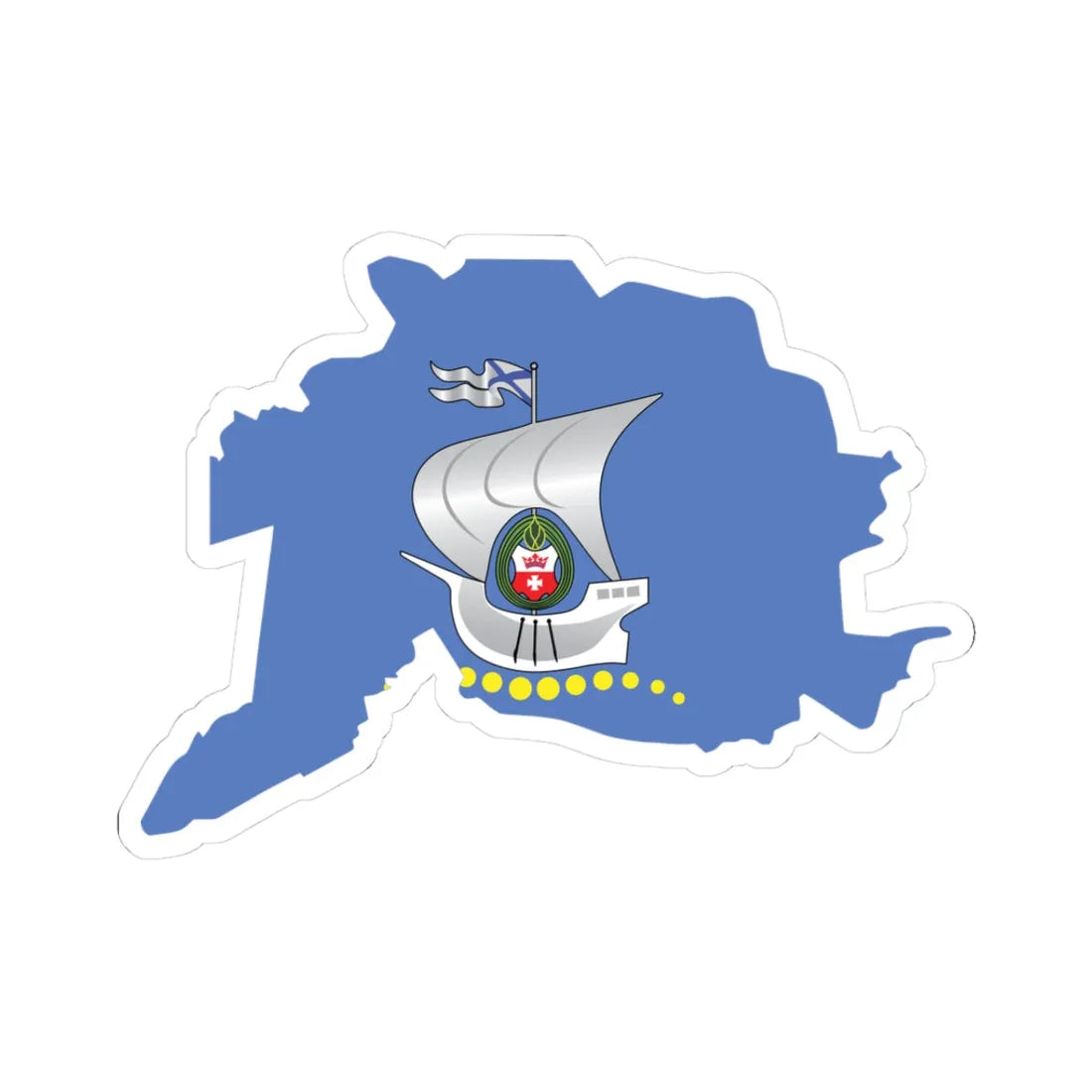 Flag-map of Kaliningrad (Russia) STICKER Vinyl Kiss-Cut Decal 3 Inch White - The Sticker Space