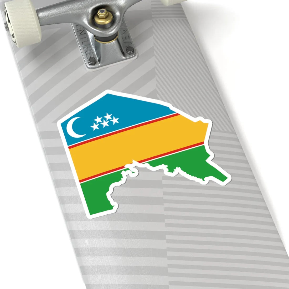 Flag-map of Karakalpakstan (Uzbekistan) STICKER Vinyl Kiss-Cut Decal - The Sticker Space