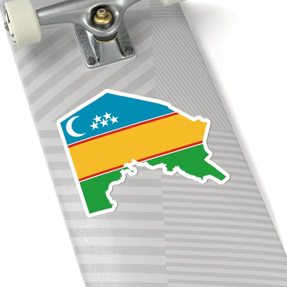Flag-map of Karakalpakstan (Uzbekistan) STICKER Vinyl Kiss-Cut Decal - The Sticker Space