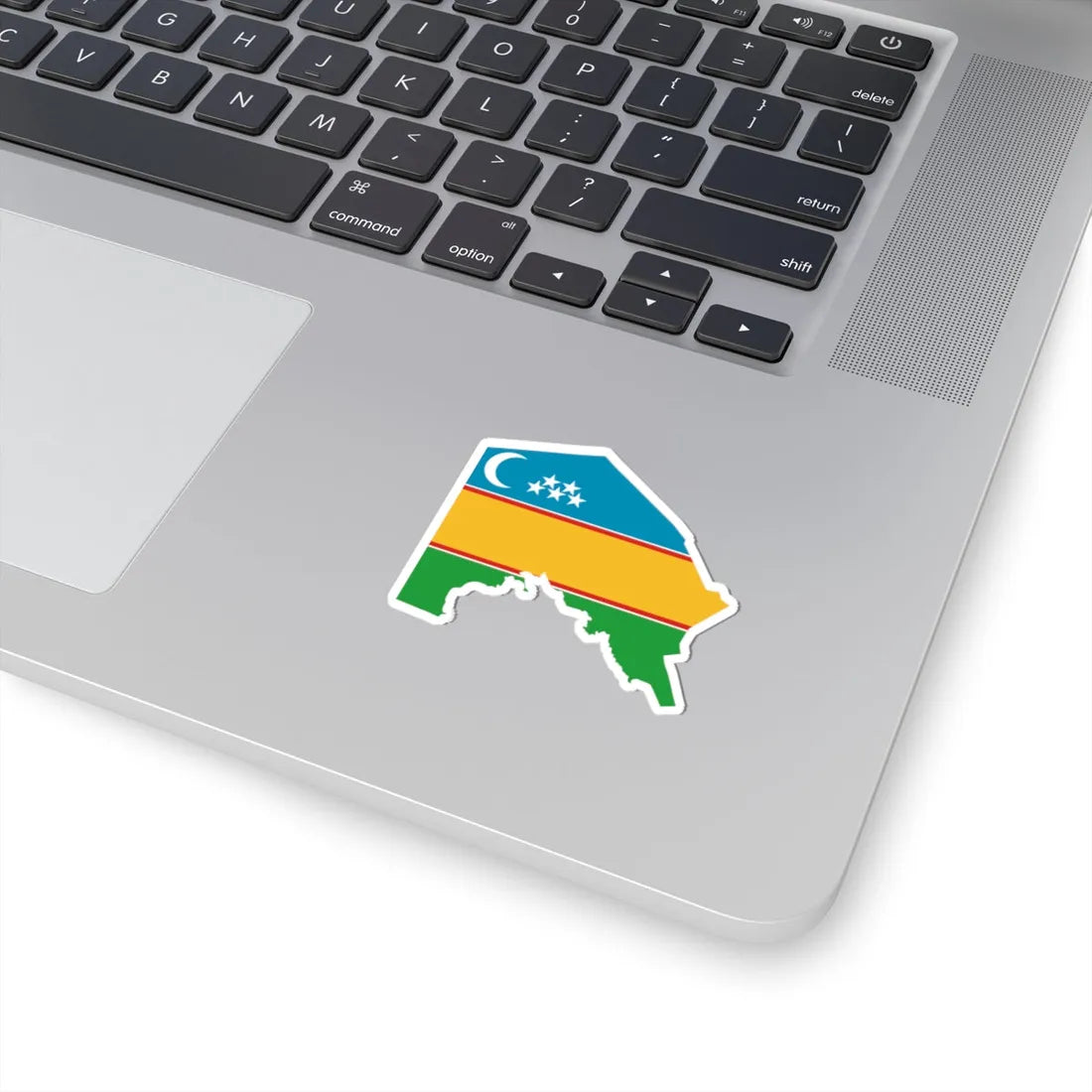 Flag-map of Karakalpakstan (Uzbekistan) STICKER Vinyl Kiss-Cut Decal - The Sticker Space