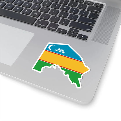 Flag-map of Karakalpakstan (Uzbekistan) STICKER Vinyl Kiss-Cut Decal - The Sticker Space