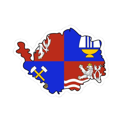 Flag-map of Karlovy Vary Region (Czech Republic) STICKER Vinyl Kiss-Cut Decal 3 Inch White - The Sticker Space