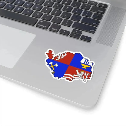 Flag-map of Karlovy Vary Region (Czech Republic) STICKER Vinyl Kiss-Cut Decal - The Sticker Space