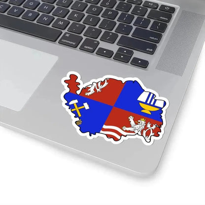 Flag-map of Karlovy Vary Region (Czech Republic) STICKER Vinyl Kiss-Cut Decal - The Sticker Space