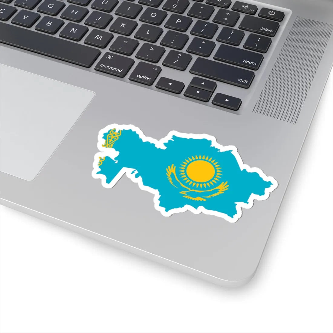 Flag map of Kazakhstan (Kazakhstan) STICKER Vinyl Kiss-Cut Decal - The Sticker Space