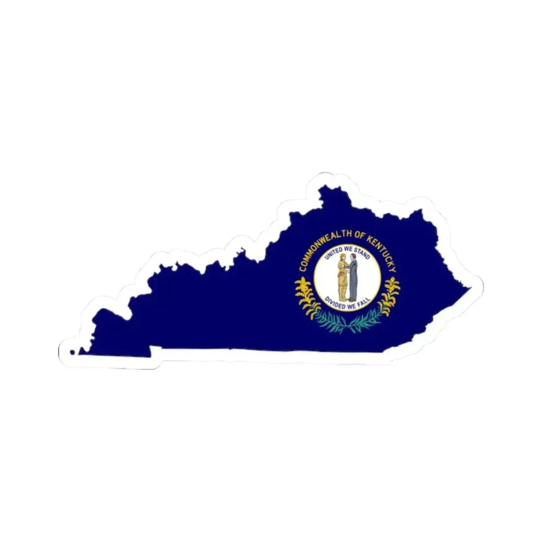 Flag-map of Kentucky (United States) STICKER Vinyl Kiss-Cut Decal 2 Inch White - The Sticker Space