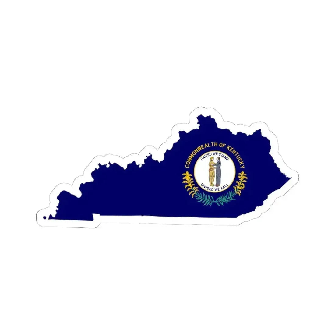 Flag-map of Kentucky (United States) STICKER Vinyl Kiss-Cut Decal 4 Inch White - The Sticker Space