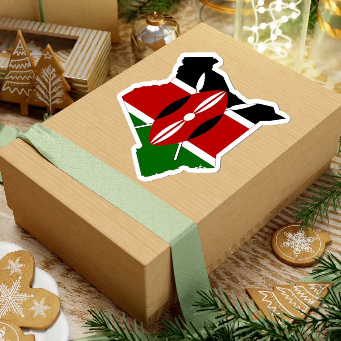 Flag map of Kenya (Kenya) STICKER Vinyl Kiss-Cut Decal - The Sticker Space