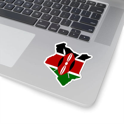 Flag map of Kenya (Kenya) STICKER Vinyl Kiss-Cut Decal - The Sticker Space