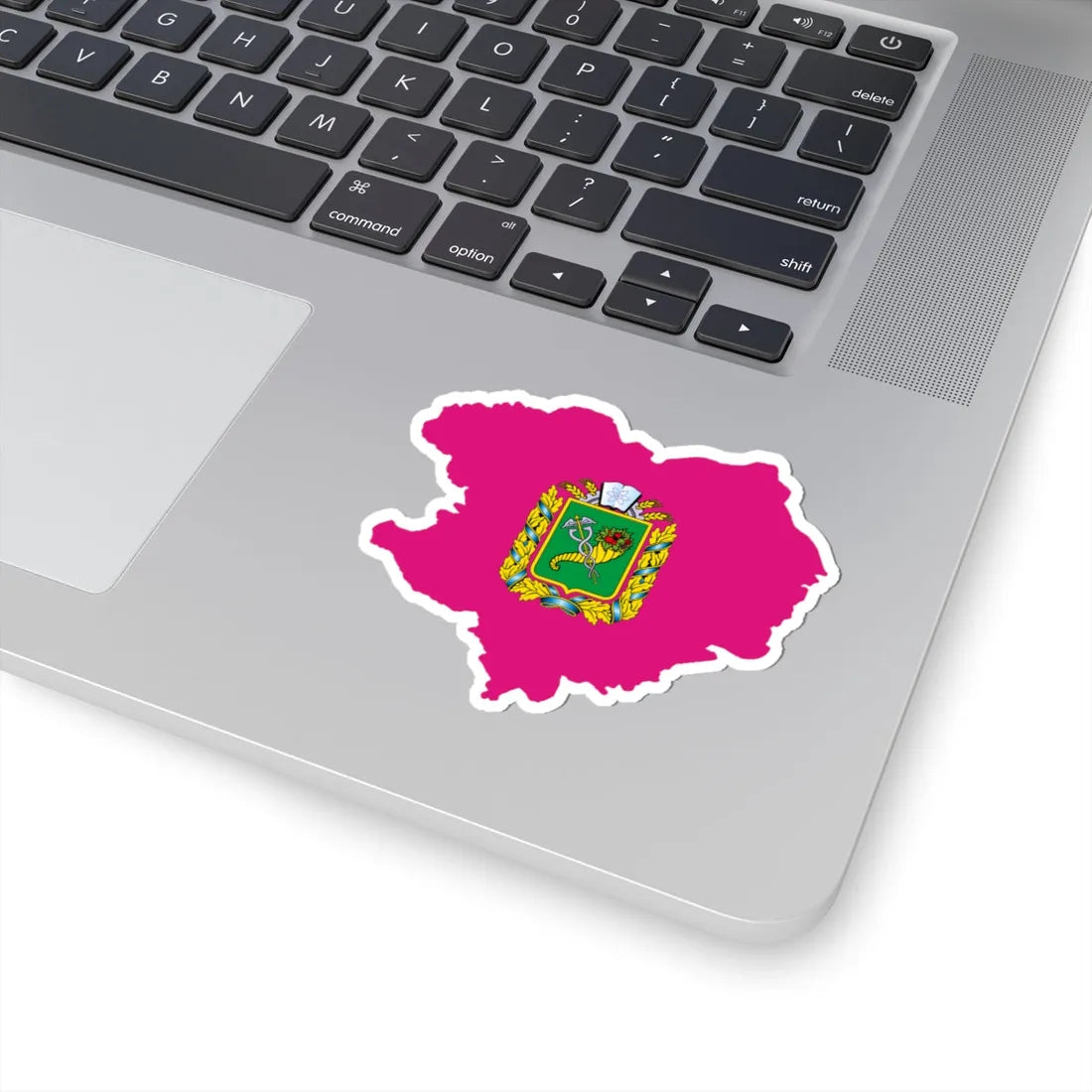 Flag-map of Kharkiv Oblast (Ukraine) STICKER Vinyl Kiss-Cut Decal - The Sticker Space