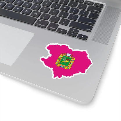 Flag-map of Kharkiv Oblast (Ukraine) STICKER Vinyl Kiss-Cut Decal - The Sticker Space