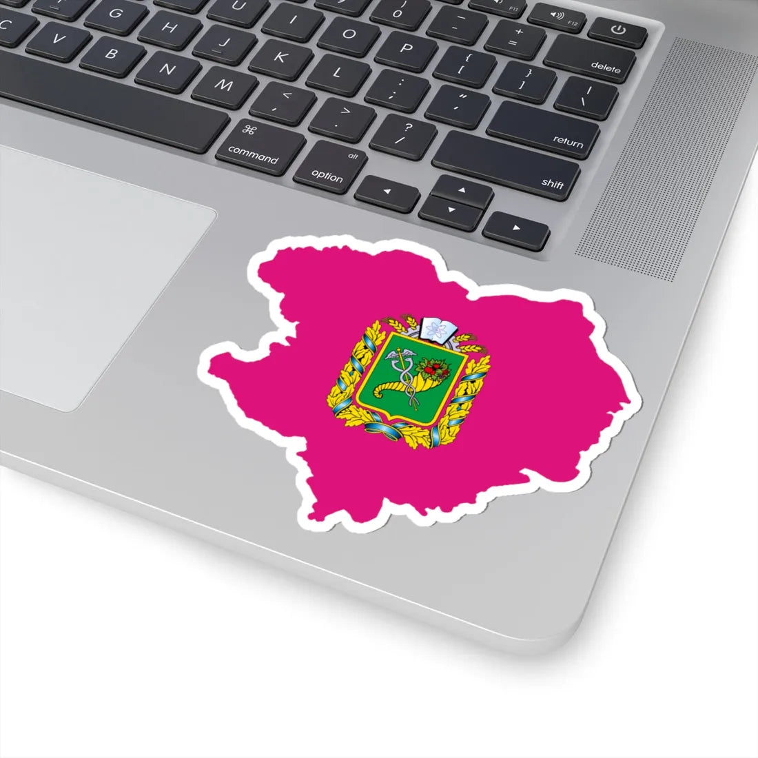 Flag-map of Kharkiv Oblast (Ukraine) STICKER Vinyl Kiss-Cut Decal - The Sticker Space
