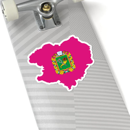 Flag-map of Kharkiv Oblast (Ukraine) STICKER Vinyl Kiss-Cut Decal - The Sticker Space