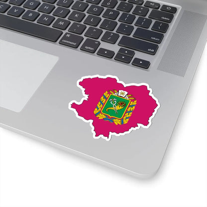 Flag-map of Kharkiv Oblast variant (Ukraine) STICKER Vinyl Kiss-Cut Decal - The Sticker Space