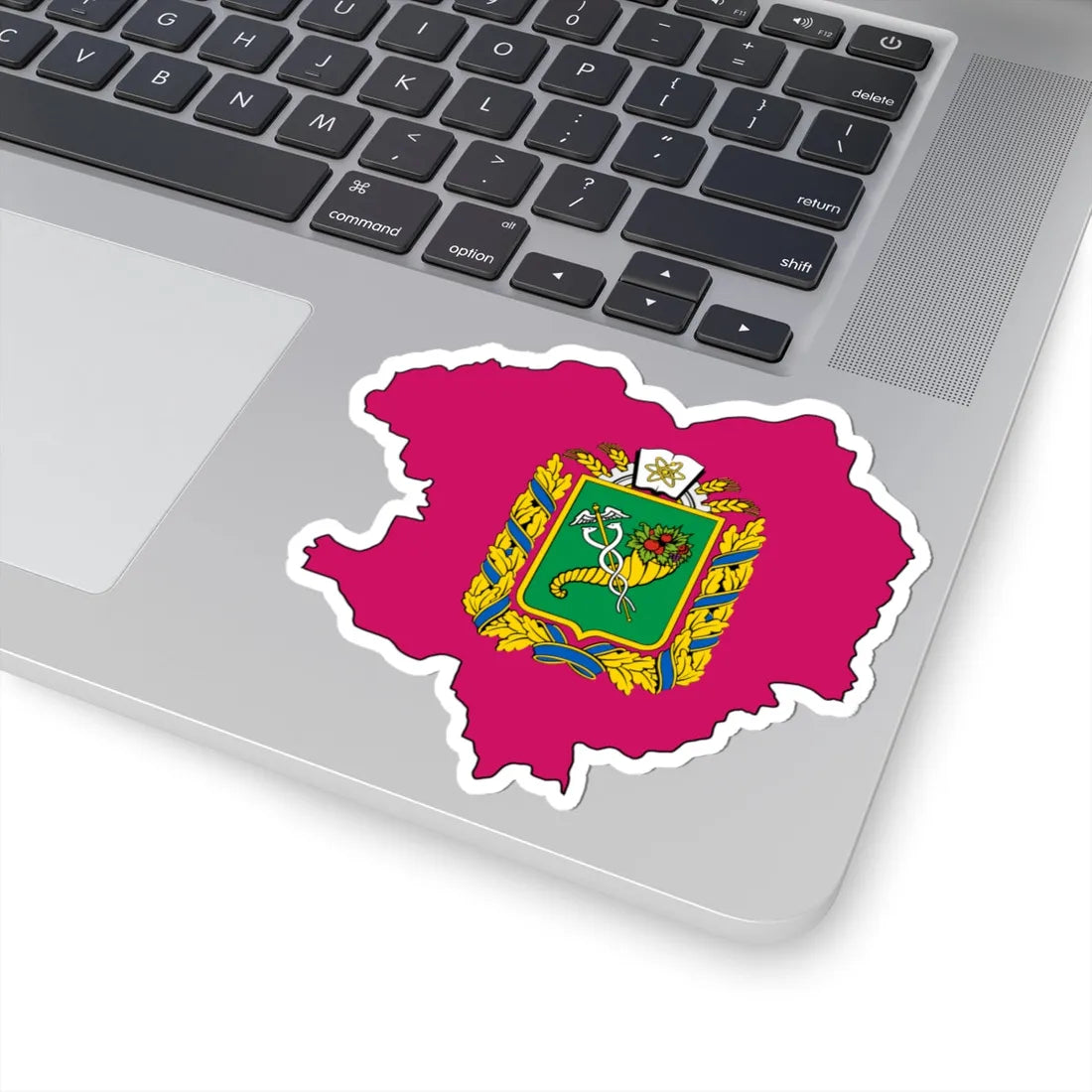 Flag-map of Kharkiv Oblast variant (Ukraine) STICKER Vinyl Kiss-Cut Decal - The Sticker Space