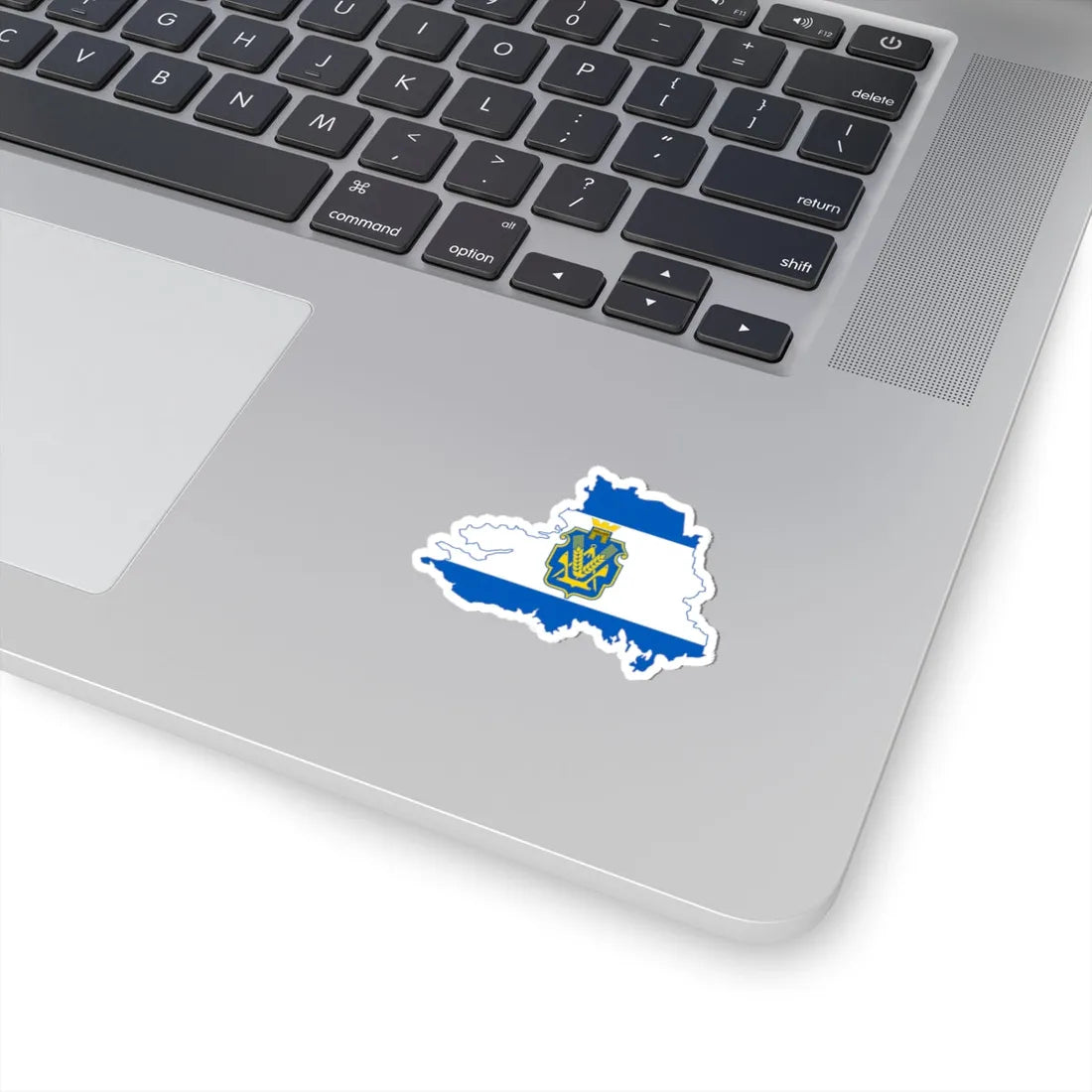 Flag-map of Kherson Oblast (Ukraine) STICKER Vinyl Kiss-Cut Decal - The Sticker Space