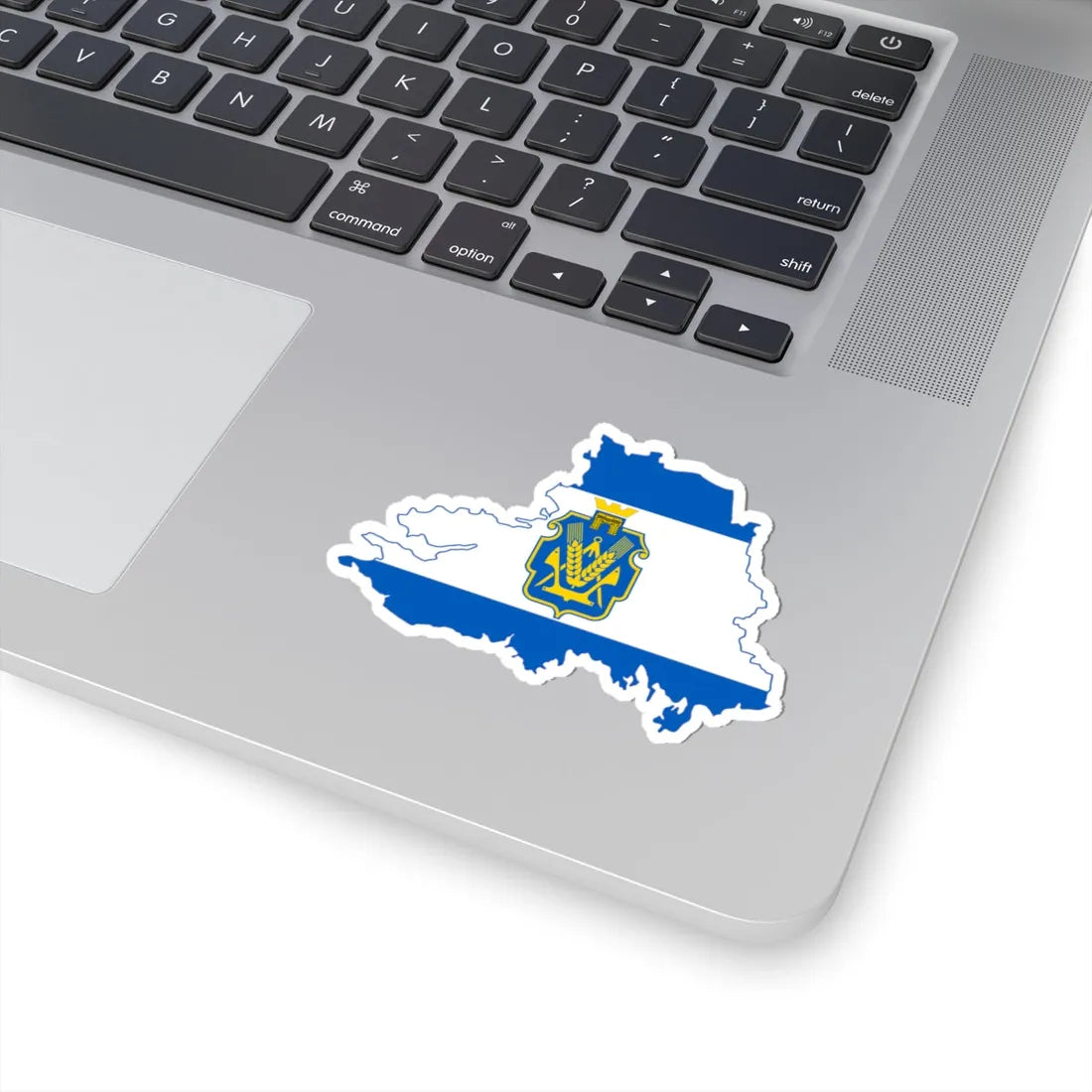 Flag-map of Kherson Oblast (Ukraine) STICKER Vinyl Kiss-Cut Decal - The Sticker Space