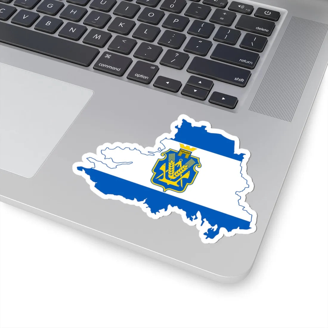 Flag-map of Kherson Oblast (Ukraine) STICKER Vinyl Kiss-Cut Decal - The Sticker Space