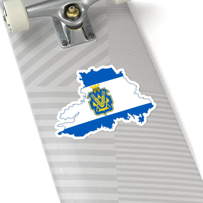 Flag-map of Kherson Oblast (Ukraine) STICKER Vinyl Kiss-Cut Decal - The Sticker Space