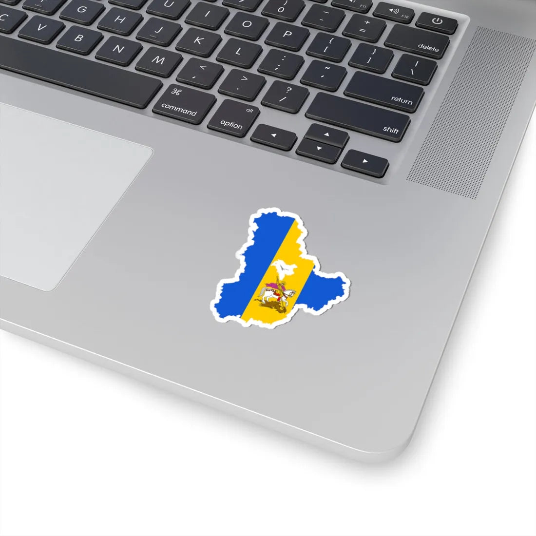 Flag-map of Kiev Oblast (Ukraine) STICKER Vinyl Kiss-Cut Decal - The Sticker Space