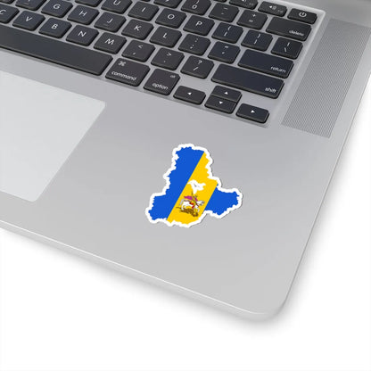 Flag-map of Kiev Oblast (Ukraine) STICKER Vinyl Kiss-Cut Decal - The Sticker Space