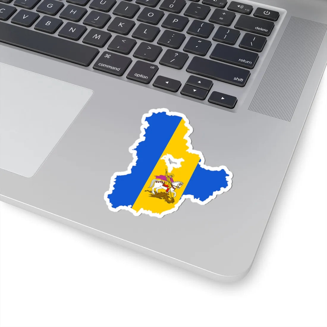 Flag-map of Kiev Oblast (Ukraine) STICKER Vinyl Kiss-Cut Decal - The Sticker Space