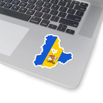 Flag-map of Kiev Oblast (Ukraine) STICKER Vinyl Kiss-Cut Decal - The Sticker Space