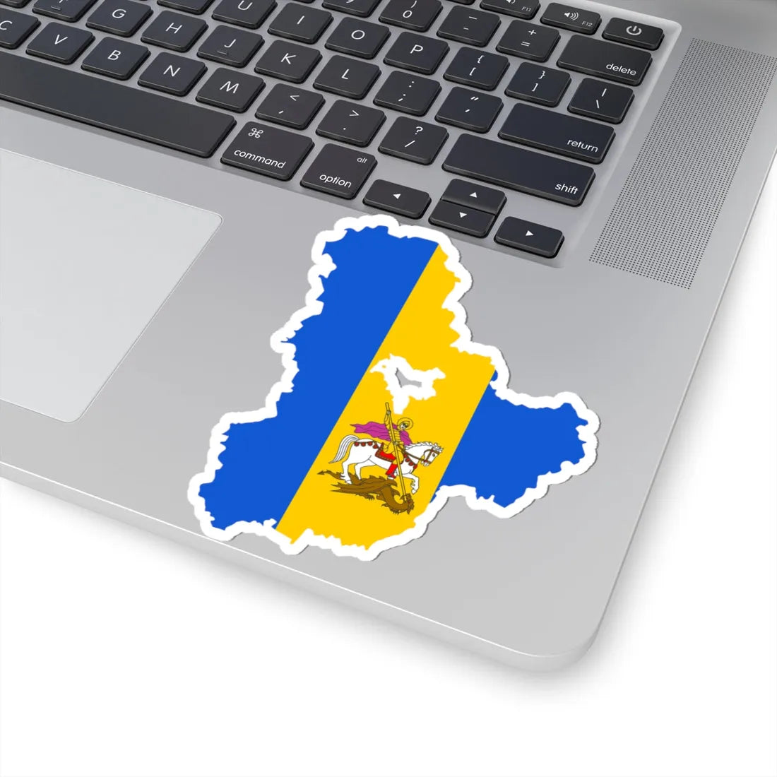 Flag-map of Kiev Oblast (Ukraine) STICKER Vinyl Kiss-Cut Decal - The Sticker Space