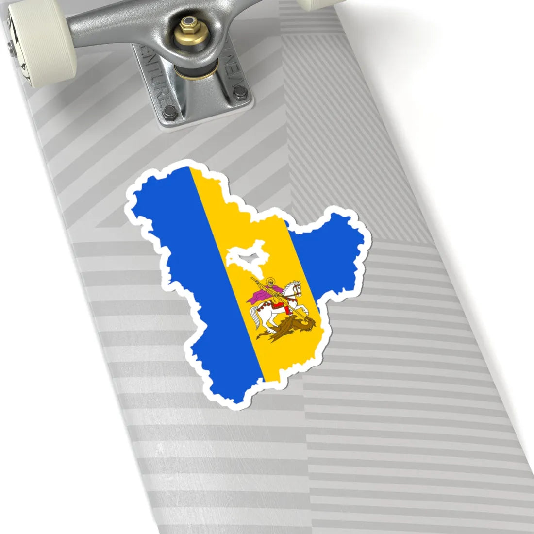 Flag-map of Kiev Oblast (Ukraine) STICKER Vinyl Kiss-Cut Decal - The Sticker Space