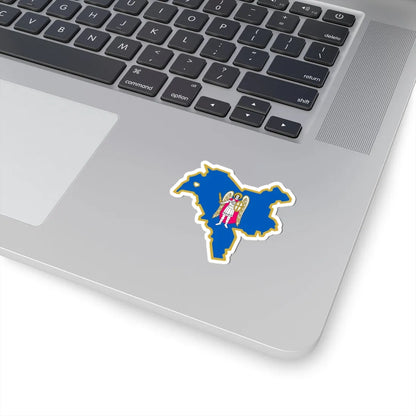 Flag-map of Kiev (Ukraine) STICKER Vinyl Kiss-Cut Decal - The Sticker Space