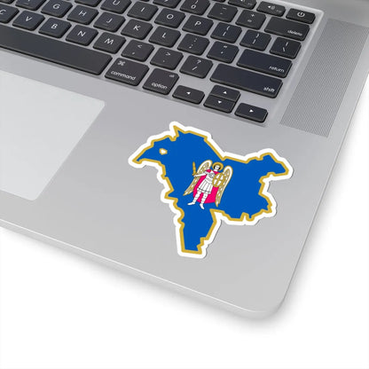 Flag-map of Kiev (Ukraine) STICKER Vinyl Kiss-Cut Decal - The Sticker Space